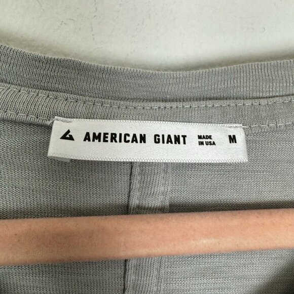 American Giant Shirt Womens Med Long Sleeve Gray V Neck Casual Warm Made in USA - Picture 2 of 6